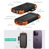 BLAVOR Solar Charger Power Bank, Real Rated 10,000mAh Portable Wireless Charger with USB C Input/Output for Cell Phones, External Battery Pack with Dual Flashlight for Camping (Orange)