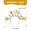 Sixexey Light Up Happy Birthday Headband LED Silver Star Hair Band for Birthday Celebration Glow Party Favors Hair Accessories for Women