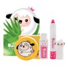 Puttisu Face Starter Set 4-piece - Facial Mask Sheet (Aloe), Lip Crayon (#03 Pink Lemonade), Lip Gloss (#02 Pink Bubblegum), Sun Cushion