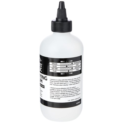 Winsor & Newton Professional Acrylic Medium, Slow Drying, 250ml (8.5-oz)