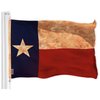 G128 Combo Pack: American USA Tea-Stained Flag 3x5 Ft & Texas Tea-Stained Flag 3x5 Ft | Both LiteWeave Pro Series Printed 300D Polyester, Brass Grommets