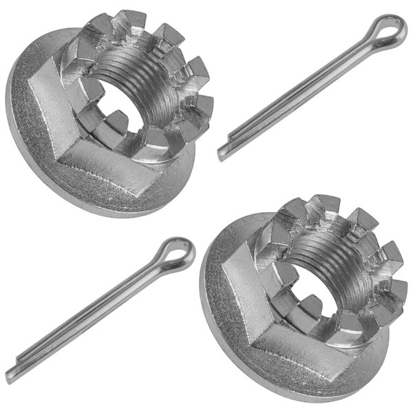 Caltric Set Of 2 Rear Axel Castle Nuts & Pins Compatible with Honda Trx300 Fourtrax 300 1988-2000