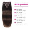 Clip in Hair Extensions Real Human Hair 18Inch 120g/set Straight Human Hair Clip in Extensions 7pcs Thick Remy Brazilian Human Hair Clip ins for Women Medium Brown Color