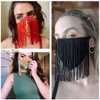 AWAYTR 10 Yards Sewing Fringe Trim - 4in Wide Tassel for DIY Craft Clothing and Dress Decoration (Black, 4 Inches Wide)