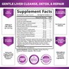 Gentle Liver Cleanse Detox & Repair Formula - Herbal Liver Support Supplement: Milk Thistle with Silymarin, Artichoke Extract, Dandelion, Beet, Chicory Root, & Turmeric for Liver Health - 120 Capsules
