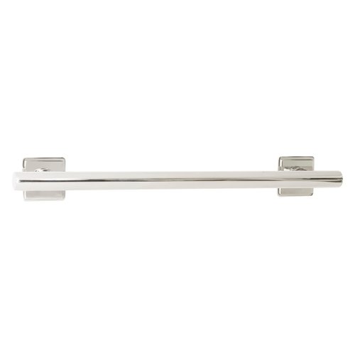 12-inch Coronado Designer Straight Bathroom Shower Grab Bar with Decorative Square Flanges, Polished