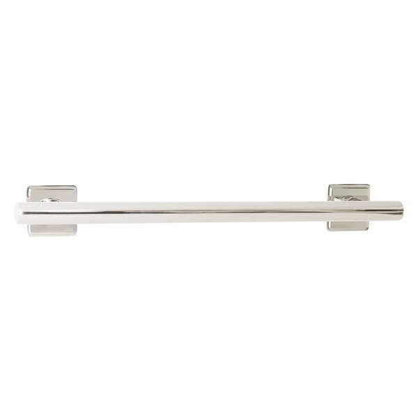 12-inch Coronado Designer Straight Bathroom Shower Grab Bar with Decorative Square Flanges, Polished