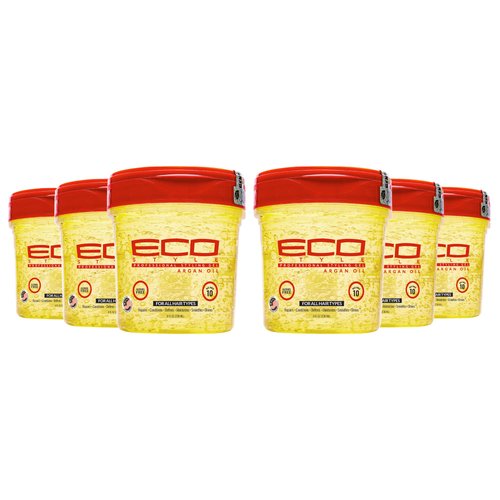 Eco Style Argan Oil Professional Styling Hair Gel, 8 oz (Pack of 6)