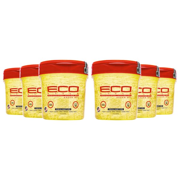 Eco Style Argan Oil Professional Styling Hair Gel, 8 oz (Pack of 6)