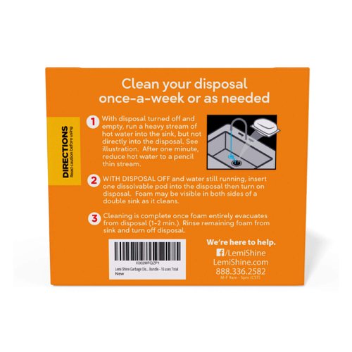 Lemi Shine Garbage Disposal Cleaner and Deodorizer Powered By Citric Acid | Foam Cleaner For Kitchen Garbage Disposal with a Natural, Fresh Lemon Scent (16 Count)