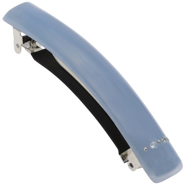 Camila Paris CP3451 French Hair Barrette Clip for Girls Light Blue, Rubberized Metal Clasp Strong Hold Grip Hair Clips for Women, No Slip Durable and Styling Girls Hair Accessories, Made in France