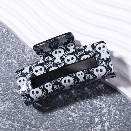 Halloween Hair Clips for Women Girls Black Claw Clip Skull Pattern Hair Claw Clips Non-Slip Hair Clamps Cute Halloween Hair Accessories Halloween Party 1PCS