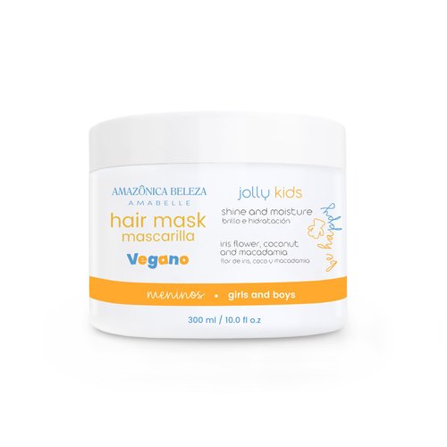 AMAZÓNICA BELEZA AMABELLE Hair Mask Jolly Kids |Vegan | Moisturizes and Nourishes | For All Hair Types, Curly, Straight | Promotes Healthy Growth | Mascarilla para Niños |10 Oz