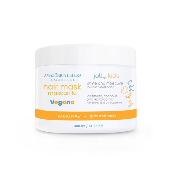 AMAZÓNICA BELEZA AMABELLE Hair Mask Jolly Kids |Vegan | Moisturizes and Nourishes | For All Hair Types, Curly, Straight | Promotes Healthy Growth | Mascarilla para Niños |10 Oz