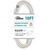 HONDERSON 10FT Outdoor Extension Cord-16/3 SJTW Durable White Extension Cable with 3 Prong Grounded Plug for Safety,Great for Outdoor Christmas Decorations