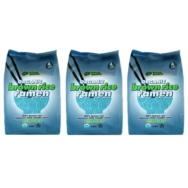 King Soba 3-PACK Gluten Free & Organic Brown Rice Ramen Noodles - 4 noodle cakes in each package