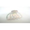 Medium clear frosted white spotted Iridescent hair claw clip