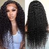 SuCoo 20 Inch Deep Wave Lace Front Wigs Human Hair Pre Plucked with Baby Hair Brazilian Curly Virgin Human Hair Glueless 13x4 HD Transparent Lace Frontal Wigs for Women 150 Density