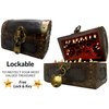 Galdor's Guild Mimic Dice Chest Storage Box | Free Lock & Key | Compatible with Dungeons & Dragons Players, Dungeon Master/DM RPG Gaming | Holder Vault Case | Holds 4 Sets of Polyhedral Dice (Regular)