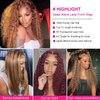 QueenYoung Deep Wave Highlight Lace Frontal Wigs Human Hair Pre Plucked Honey Blonde Hd Ombre Lace Front Wig Human Hair 13x4 Lace Front Wigs Human Hair 180 Density 18inch
