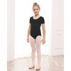 Stelle Leotard for Girls Toddler Ballet Leotards Dance Gymnastics Outfits with Bow Back (Black, 4T)