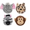 3.5 Inch Safari Subwoofer Disc Dog Toy with Squeaker Choose from 4 Animals or Full Set (Full Set - All 4 Toys)