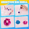 Rotatingpals 12 Pcs Sea Shell Painting Kit, Arts and Crafts Gifts, DIY Seashell Jewelry Craft Kits, Art Activity Gift for Birthday Party Jewelry Making Idea Gifts