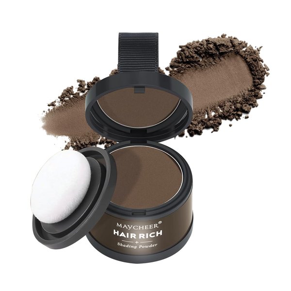 Maycheer Hairline Shadow Powder, Maycheer Hair Shadow Root Cover Up, Maycheer Hair Shadow, Hair Line Concealer Root Cover Up, Unisex Root Touch Up Hair Powder (Dark Brown, #01)