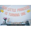 Our Little Princess Is Turning One Banner, Princess Theme 1st Birthday Party Decorations, Happy First Birthday Decor, Girls Birthday Baby Shower Party Supplies