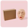 ANNAFRIS Lash Mannequin Head,Eyelash Mannequin Head with Eyelids,Lash Extension Training Practice Head,4 Pairs Removable Eyelids,Skin Color