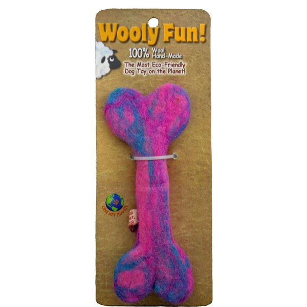One Pet Planet Wool Dog Toy, 6.5-Inch, Magenta