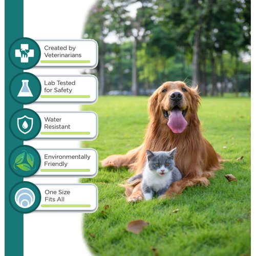 Natural Flea and Tick Collar for Puppies - 12-Month Protection, Safe Pest Control - Waterproof, Strong - Free Flea Comb and Tick Tweezer Included - 2-Pack, 13.8 Inches