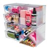Deflecto Stackable Cube Organizer, Desk and Craft Organizer, 2 Drawers, Clear, Removable Drawers and Dividers, 6"W x 6"H x 7 1/5"D (350101CR)