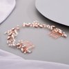 Hair Vine for Women Bridal Hair Comb for Bride Pearls Crystal Hair Comb Slide ROSE GOLD