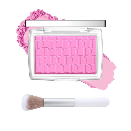 Pink Powder Blush Palette, Matte Powder Makeup Blush for Cheeks, Natural Glow Face Blush Contour Palette, Lightweight, Smooth, High Impact Buildable Color, Long-lasting All-Day Face Enhancing -#Pink