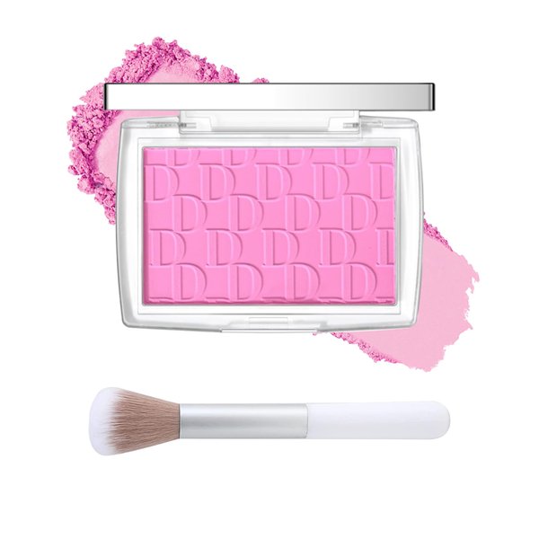 Pink Powder Blush Palette, Matte Powder Makeup Blush for Cheeks, Natural Glow Face Blush Contour Palette, Lightweight, Smooth, High Impact Buildable Color, Long-lasting All-Day Face Enhancing -#Pink