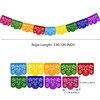 Mexican Felt Banner Picado Banner-Mexican Party Fiesta Felt Banners,Dia De Los Muertos Decorations Party Supplies (flower 2)