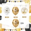 Hongplus White Gold 50th Birthday Balloons Pack of 15 Men Women Happy 50th Birthday Party Deocorations Supplies Men Women Happy 50th Birthday Ballloons Latex Confetti Balloons 12inch & Ribbon