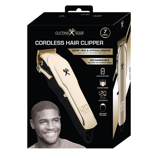 Cutting Edge Hair Clippers, Cordless Rechargeable Hair Clipper for Men & Women, Adjustable Taper, 6 Guide Combs, Hypoallergenic & Heat-Resistant Ceramic Blades, LCD Display, 90 Minute Run-Time