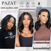 Pazat Bob Wig Human Hair - Short Wigs Human Hair for Women 13X4 HD Lace Front Wigs Human Hair Pre Plucked with Baby Hair 180 Density Glueless Body Wave Lace Front Wigs Human Hair Natural Black 12 Inch