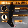 Doc Miller Open Toe Compression Socks, 20-30 mmHg, Toeless, Support Circulation, Shin Splints, Calf Recovery, Post Op, Knee High, Medical Grade, Black Socks, Small Size for Men & Women, Pair