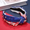 NVENF 4th of July Headbands, American Flag Star Headband Pearl Crystal Rhinestone Knotted Headbands Patriotic 4th of July Accessories Outfits for Women Holiday Gifts (Star A-White)