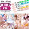 JOYJULY Nail Art Brushes Kit Nail Dotting Tools ,Crystals Glass AB Nail Art Rhinestones, 3D Nail Art Stickers Tape Strips ,Holographic Mermaid Nail Glitters Shell Sequins Nail Design Kit