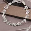 Ayliss Wedding Headband Leaf Crystal Wedding Headpiece Bridal Rhinestone Hair Accessories for Brides Wedding Hair Vine (Silver)
