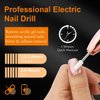 LEDSUUEI Cordless Electric Nail Drill: 30000RPM Professional Electric Nail File for Acrylic Polish Gel Nails Removal Rechargeable Nail Dril with Nail Drill Bits Sanding Bands(White Gold)