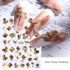 Fall Nail Stickers Autumn Maple Leaves Nail Decals Thanksgiving 3D Nail Art Supplies 9PCS Gold Maple Leaf Butterfly Abstract Face Rose Self-Adhesive Nail Art Stickers for Women Nail Decorations