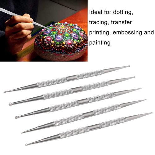 5pcs 2 Way Dotting Pen Tool Double Head Nail Art Dotting Pen Stainless Steel Nail Painting Pen DIY Decoration Dotting Pen