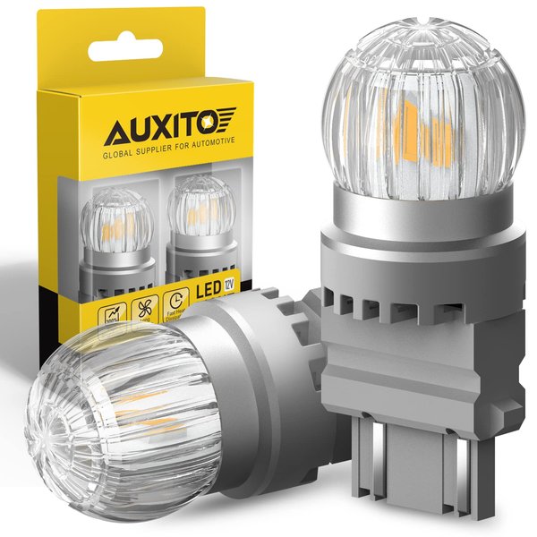 AUXITO 3157 LED Bulb Turn Signal Amber Yellow Super Bright, 3056 3156 4057 4157 LED Light for Blinker Turn Signal Lights, Brake Tail Lights, Side Marker Light, Parking Light, Pack of 2