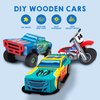 JOYIN Kids Craft Kit Build & Paint Your Own Wooden Race Car Art & Craft Kit DIY Toy Make Your Own Car Truck Toy Construct and Paint Craft Kit, Presents for Kids
