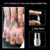 LoveOurHOme 240pc Clear Medium Gel X Nail Tips Full Cover Square Fake Nails Artificial False Fingernails Manicure Design Decor for Gel x Nails/Acrylic Nails Extension